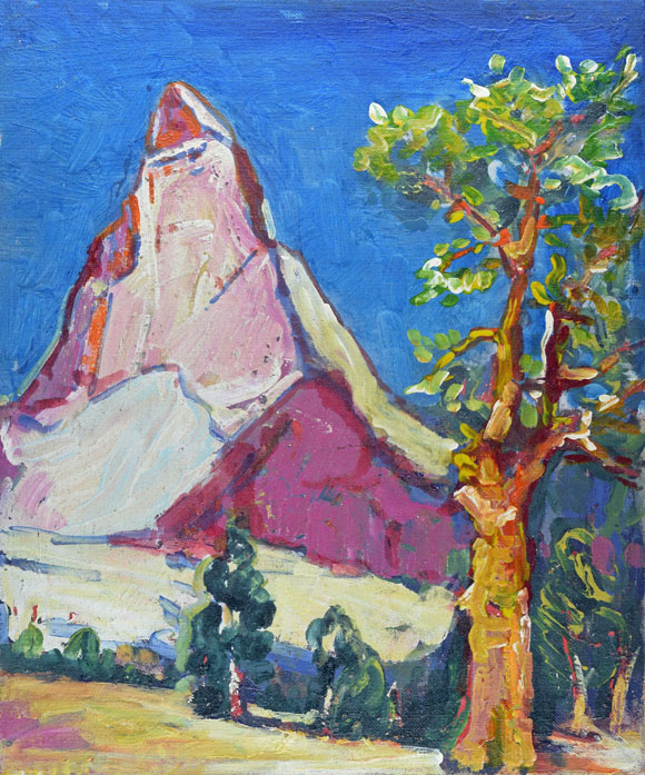 Konrad Sommer: Matterhorn, 1964-68, Öl auf Hartfaser, 67,4 x 56,5cm 